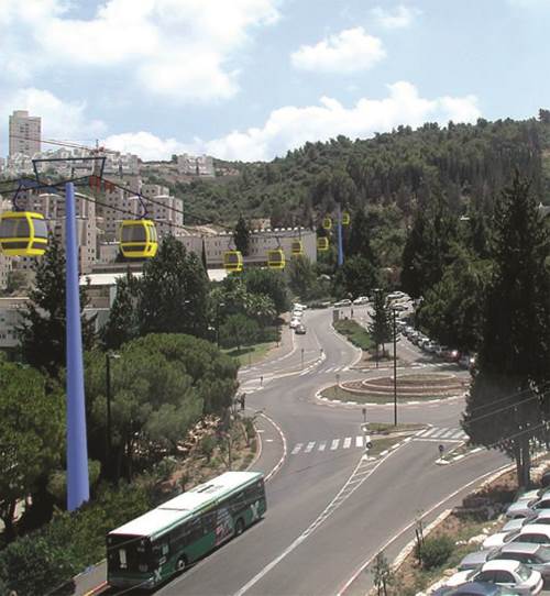 יקצר את זמני הנסיעה. הרכבל החדש | צילום הדמיה: באדיבות יפה נוף רכבל יחבר את המפרץ לכרמל